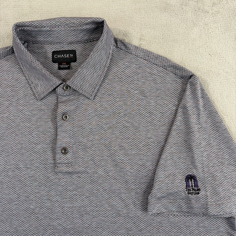 Chase 54 x PALMS GOLF CLUB LA QUINTA Performance Polo Shirt Geo Men 2XL NWOT